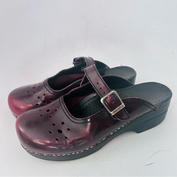 DANSKO Womens Merrie Oxblood Leather Mary Jane Slip On Clog Mule Sizr 40 us 9 - Picture 4 of 9